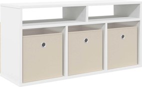 vidaXL Χαμηλό γραφείο με συρτάρι Λευκό 87 x 27,5 x 43 εκ