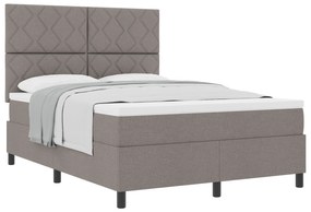 vidaXL Κρεβάτι με Στρώμα Γκρι 140x190 cm Ύφασμα