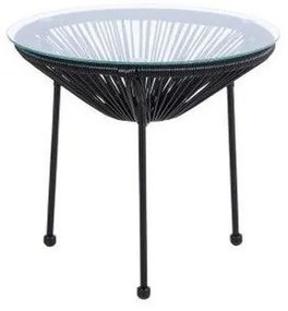Τραπέζι Μεταλλικό Ganymede Μαύρο Φ50x50cm - Μέταλλο - 14450016