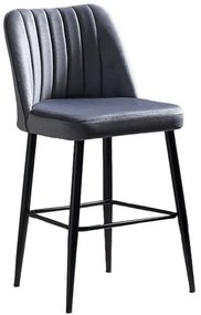 Σκαμπό Μπαρ Vento (Σετ 4Τμχ) 107BCK1110 49x45x99cm Grey Metal, Fabric