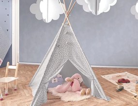 Παιδική Σκηνή Teepee Γκρι με διαστάσεις 120x120x160cm