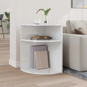 vidaXL End Table Υψηλής γυαλάδας λευκό 39,7 x 39,7 x 60 εκ