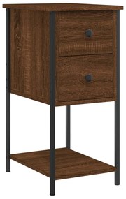 vidaXL Κομοδίνα 2 Τεμ. Καφέ Δρυς 32x42x70 εκ. Επεξεργασμένο Ξύλο