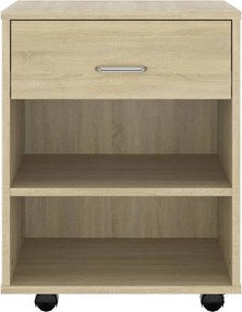 vidaXL Ντουλάπι Τροχήλατο Sonoma Δρυς 46 x 36 x 59 εκ. από Επεξ. Ξύλο