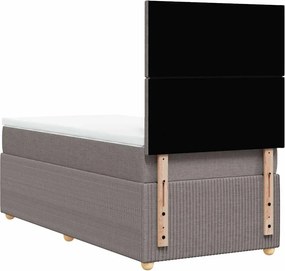 vidaXL Κρεβάτι Boxspring με Στρώμα Taupe 80x200 εκ. Υφασμάτινο