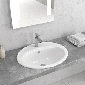 Karag LT 6002 Νιπτήρας Ένθετος Λευκό Πορσελάνη