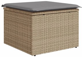 vidaXL Σετ Καναπέ Κήπου 10 τεμ. Μικτό Μπεζ Συνθετ. Ρατάν με Μαξιλάρια