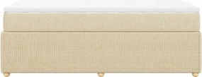 vidaXL Κρεβάτι Boxspring με Στρώμα Κρεμ 100 x 200 εκ. Υφασμάτινο