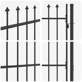 vidaXL Πύλη Φράχτη Γκρι 100 x 150 cm Χάλυβας με Επικάλυψη Πούδρας