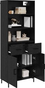 vidaXL Highboard Μαύρη Οξυά 69,5 x 34 x 180 εκ. Επεξεργασμένο ξύλο