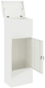 vidaXL Θυρίδα Πακέτων Λευκό 44.5 x 29 x 110.5 εκ Ατσάλι