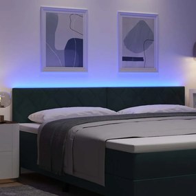 vidaXL LED κεφαλάρι Σκούρο Πράσινο 200 cm Βελούδο
