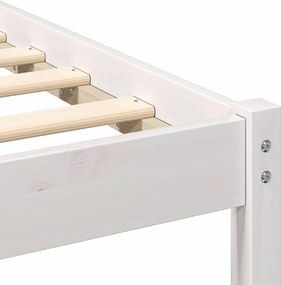 vidaXL Σκελετός Κρεβατιού Λευκό 75 x 190 cm Στερεά ξυλεία πεύκου