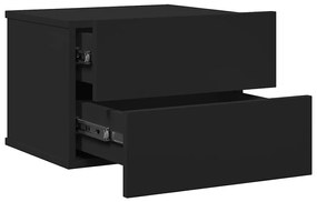 vidaXL Κομοδίνα 2 τεμ. Μαύρα 40 x 30 x 30 εκ. από Επεξ. Ξύλο