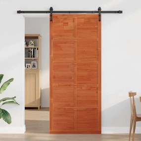 vidaXL Πόρτα αχυρώνα Καφέ κεριού 100 x 210 cm Μασίφ ξύλο πεύκου