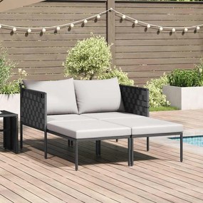vidaXL Ήλιο-κρεβάτι με μαξιλάρι Ανθρακί 115 x 153 x 69.5 εκ. Ατσάλι