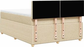 vidaXL Κρεβάτι Boxspring με Στρώμα Κρεμ 160x200 εκ. Υφασμάτινο