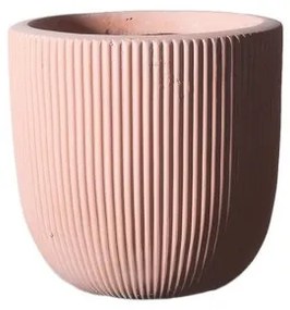 Γλάστρα Πήλινη Στρογγυλή Stripe Σομόν L 37x37x33 εκ. C-8940-8 Supergreens-C-8940-8-Ροζ C-8940-8