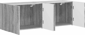 vidaXL Ντουλάπι Τηλεόρασης Τοίχου Επιτοίχιο 2 pcs Γκρίζο Σονομα