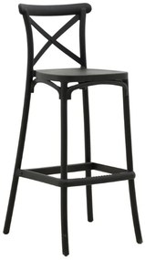 Σκαμπό μπαρ Crossie pakoworld pp μαύρο 44x44x113εκ