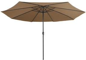 vidaXL Ομπρέλα Κήπου Taupe 390 εκ. με Μεταλλικό Ιστό