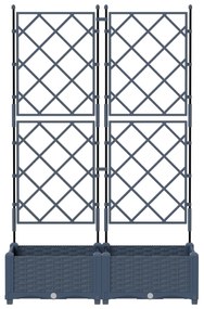 vidaXL Γλάστρα Κήπου με Πλέγμα 2 τεμ Γκρι 80x40x125,5 εκ