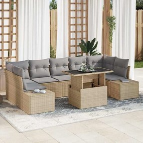 vidaXL Σετ Καναπέ Κήπου 8 pcs μπεζ και ανοιχτό γκρι 100 x 55 x 73 εκ