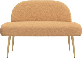 vidaXL Δερμάτινος Πάγκος με Πλάτη Μπεζ 110 x 60 x 76 cm Μπουκλέ