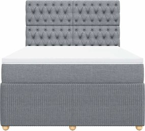 vidaXL Κρεβάτι Boxspring με Στρώμα Αν. Πράσινο 160x200εκ Υφασμάτινο