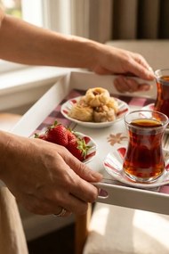 Stewehome Δίσκος σερβιρίσματος με ριγέ σχέδιο από πλαστικό 38x28x3.5 cm