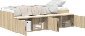 vidaXL Σκελετός Κρεβατιού Δρύς Sonoma 80 x 200 cm Επεξεργασμένο ξύλο