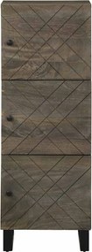 vidaXL Ντουλάπι Μαύρο 40 x 33 x 110 εκ. από Μασίφ Ξύλο Μάνγκο