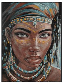 Πίνακας σε Καμβά "Woman Face" FL2681 Fylliana Καφέ 90x3x120 εκ. 90x3x120 εκ.