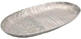 Διακοσμητική Πιατέλα 941-124-007 38x21x3cm Silver Μέταλλο