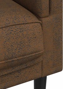 vidaXL Πολυθρόνα Καφέ Συνθετικό Καστόρι με Μαξιλάρι