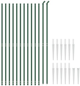 vidaXL Συρματόπλεγμα Περίφραξης Πράσινο 1,6 x 25 μ. με Καρφωτές Βάσεις