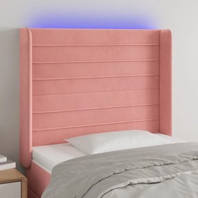 Κεφαλάρι Κρεβατιού LED Ροζ 103x16x118/128 εκ.Βελούδινο 3124235