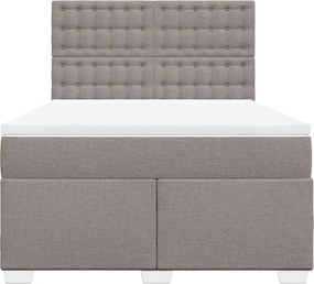 vidaXL Κρεβάτι Boxspring με Στρώμα Taupe 160x200 εκ. Υφασμάτινο