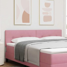 vidaXL Κεφαλάρι με φώτα λωρίδας LED με κεφαλάρι Ροζ 90 cm Βελούδο