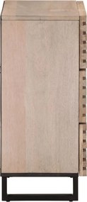 vidaXL Ντουλάπι Λευκό 60 x 34 x 75 εκ. από Μασίφ Ξύλο Μάνγκο