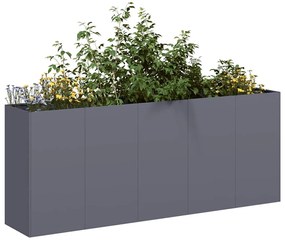 Ζαρντινιέρα Ανθρακί 200x40x80 εκ. από Χάλυβα Ψυχρής Έλασης