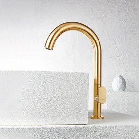 Armando Vicario Slim Brushed Gold 512041 – Μπαταρία επιτραπέζιου νιπτήρα