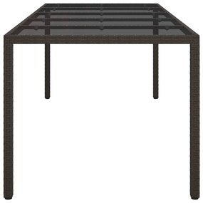 vidaXL Τραπέζι Κήπου για Φαγητό Καφέ 250 x 100 x 75 cm Πολυ ράταν