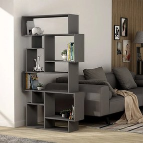 Βιβλιοθήκη Karmato Megapap χρώμα ανθρακί 96x25,5x168,5εκ.