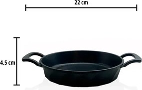 Stewehome Σετ 3 τεμαχίων τηγανιών από χαλαζία Μαύρο 20x8 cm