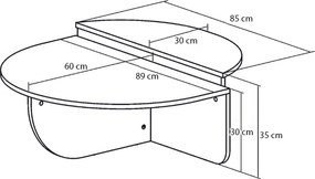 Τραπεζάκι σαλονιού Nilvia Megapap χρώμα καρυδί Ø85x35εκ.