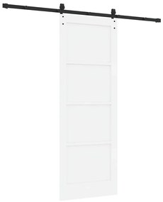 vidaXL Συρόμενη Πόρτα Χειροκίνητος Λευκό 78 x 211 εκ Μασίφ ξύλο πεύκου