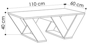 Τραπέζι σαλονιού Pipra σε χρώμα φυσικό 110x60x40