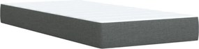 vidaXL Κρεβάτι Boxspring με Στρώμα Σκούρο Γκρι 100x200 εκ. Υφασμάτινο