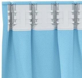vidaXL Κουρτίνες με κουρτίνες 2 pcs Γαλάζιο 225 x 140 εκ. Πολυεστέρας
